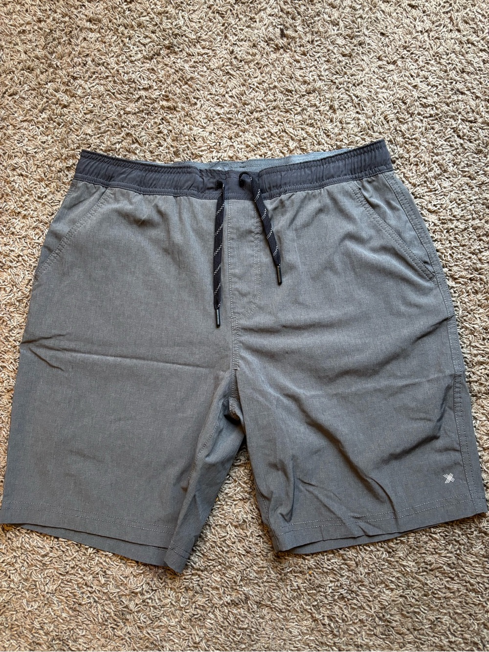 Kenneth Cole Medium Gray Knit Lounge Shorts with Black Waistband